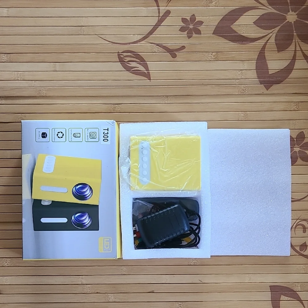 T300 Mini Projector in Yellow and Black